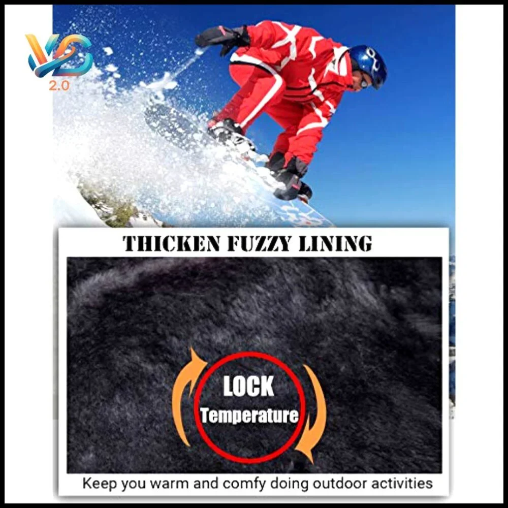 Men's Ski Jacket Waterproof Windproof‎ Fleece Lined Hooded Winter Coat